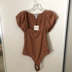 Tan Body Suit Style Top
